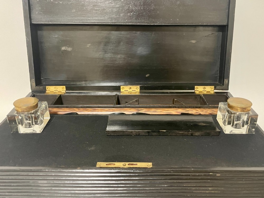 Antique Anglo-Indian Ebony Writing Slope View XIV