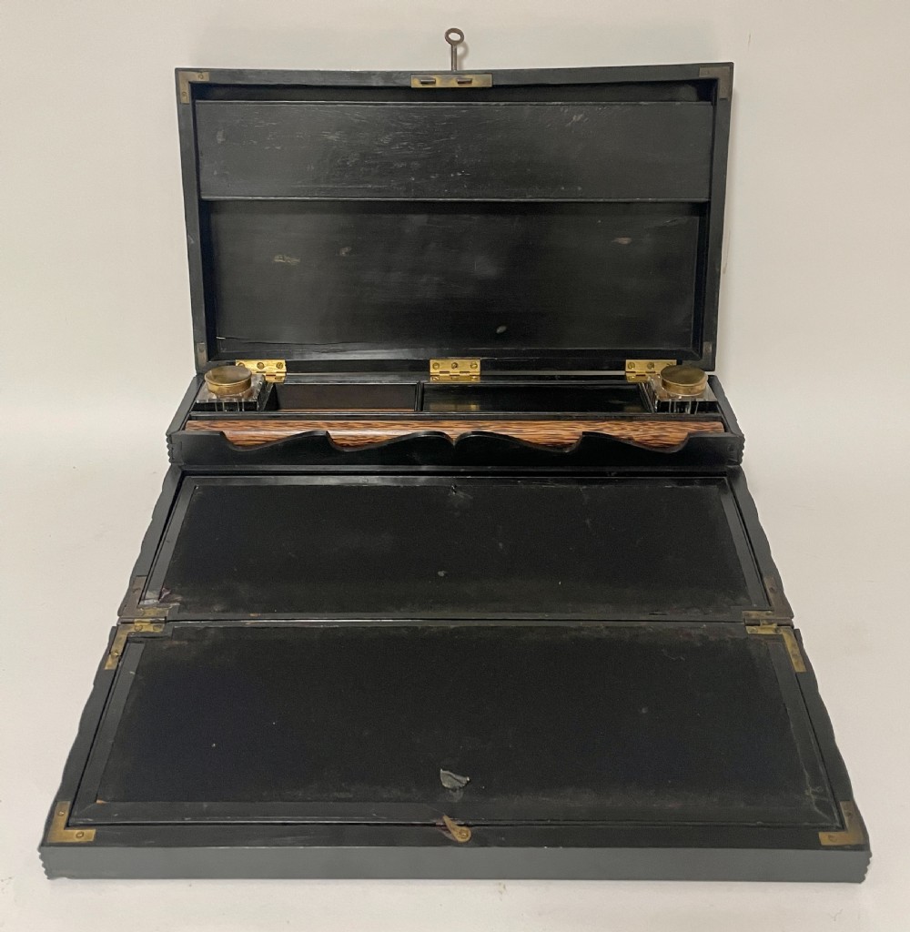 Antique Anglo-Indian Ebony Writing Slope View XVI