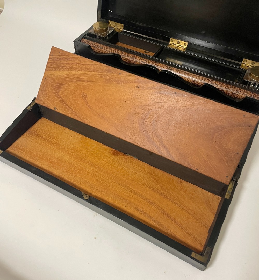 Antique Anglo-Indian Ebony Writing Slope View XVIII