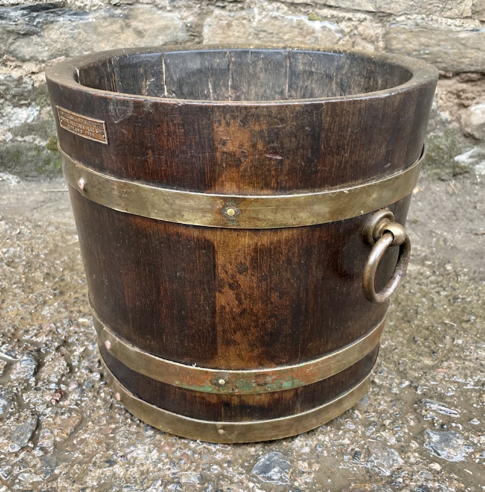Antique Coopered Planter made from the Teak of HMS Iron Duke View III