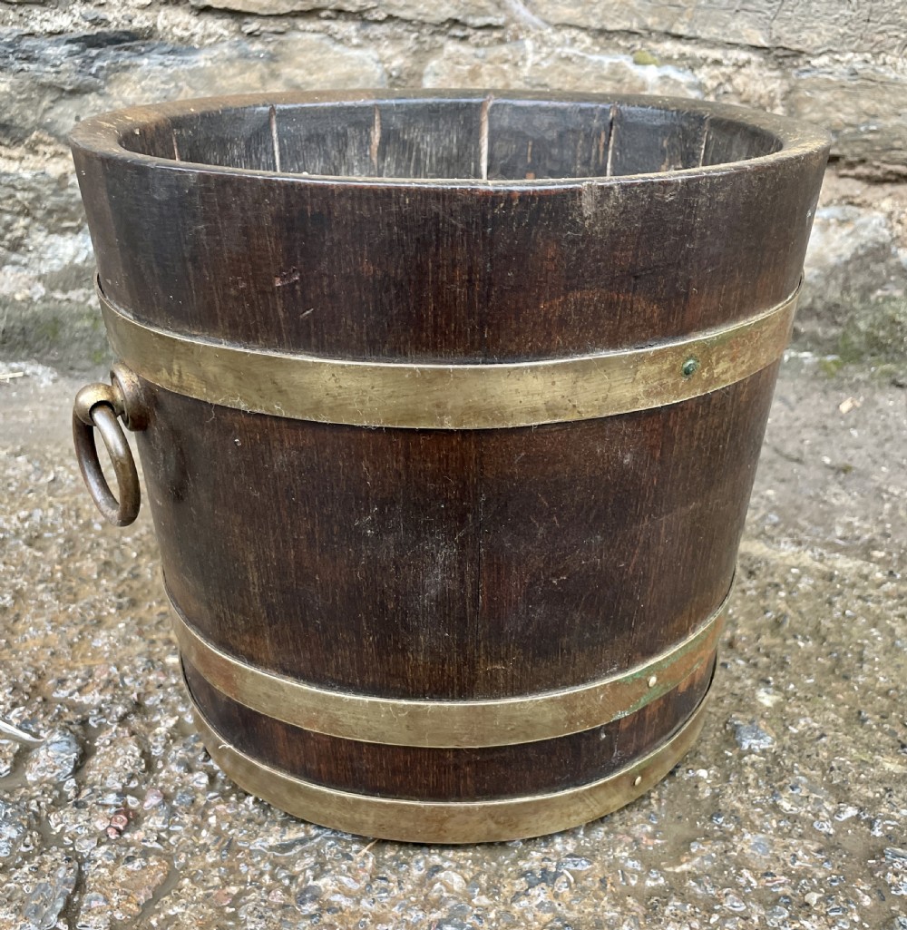 Antique Coopered Planter made from the Teak of HMS Iron Duke View V