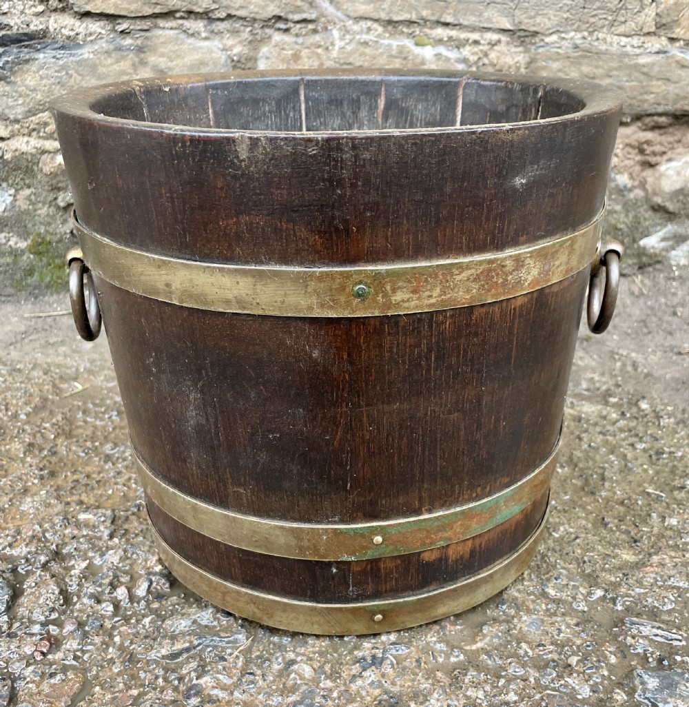 Antique Coopered Planter made from the Teak of HMS Iron Duke View VI