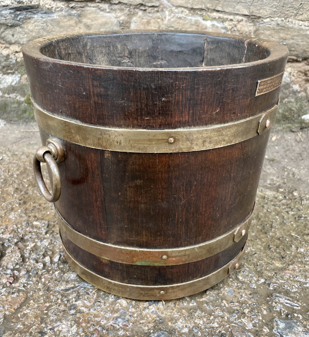 Antique Coopered Planter made from the Teak of HMS Iron Duke View VII