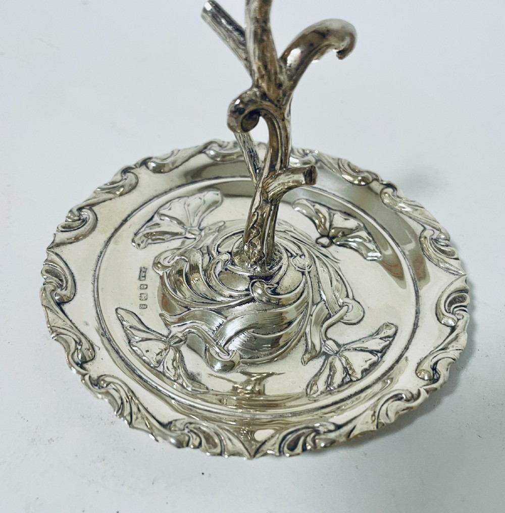 Antique Solid Silver Ring Tree View VI