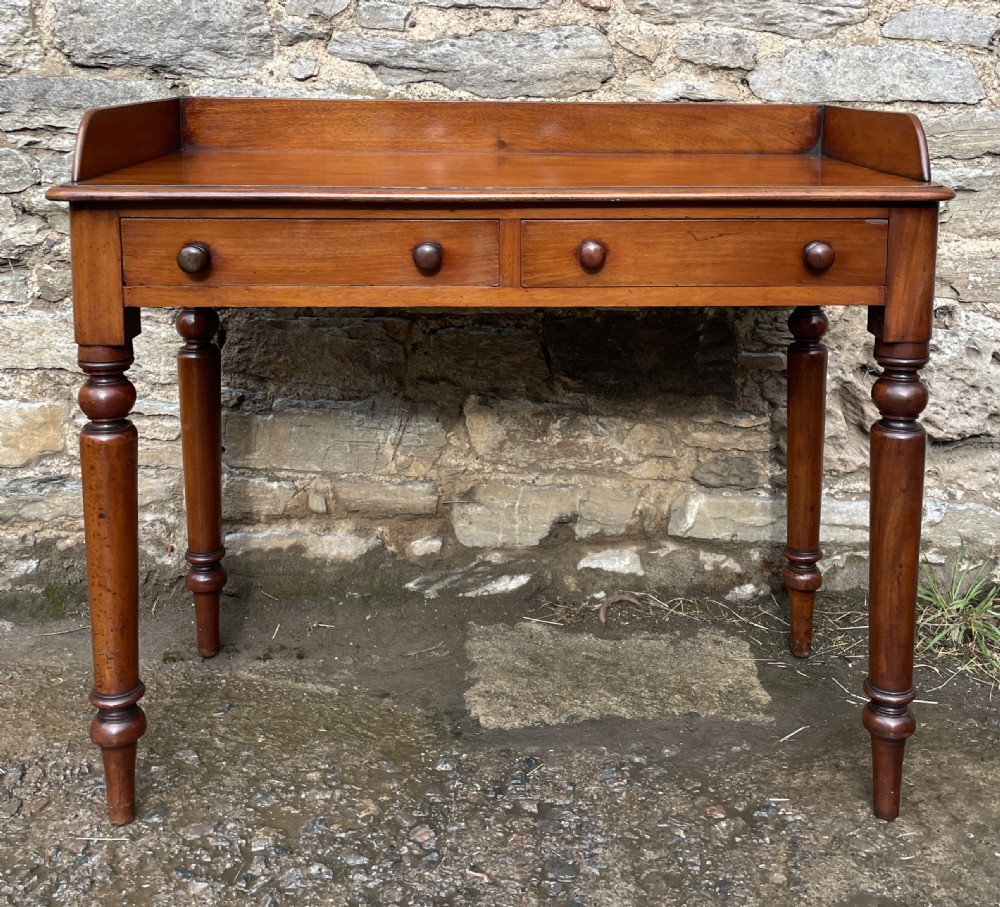 Victorian Mahogany Two Drawer Side Table View II