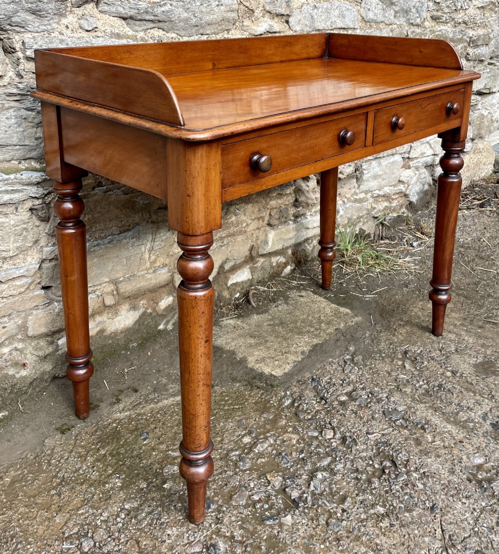 Victorian Mahogany Two Drawer Side Table View III