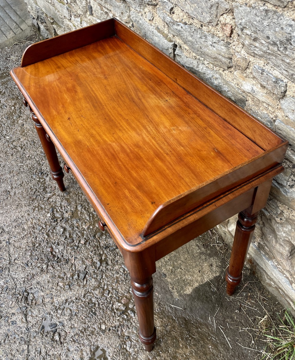 Victorian Mahogany Two Drawer Side Table View VII