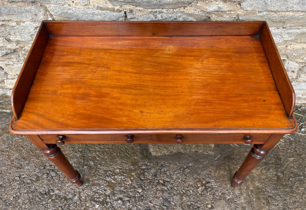 Victorian Mahogany Two Drawer Side Table View IX
