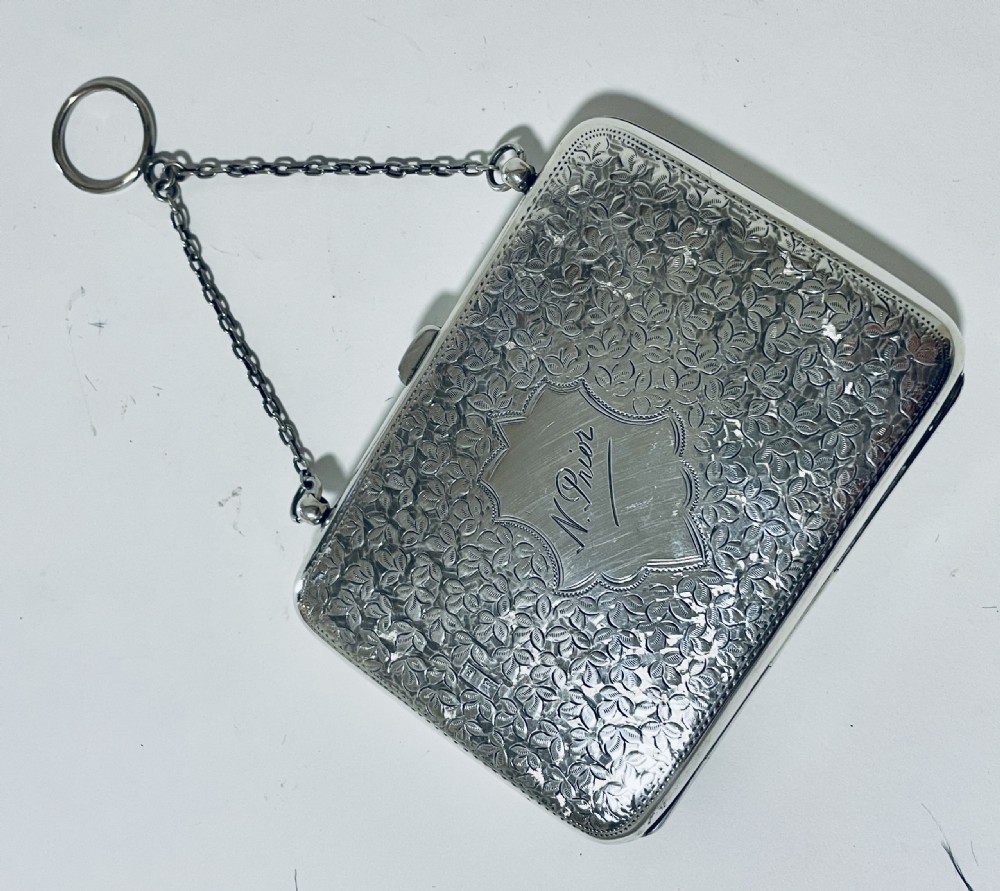 Antique Silver Calling Card Chatelaine View II