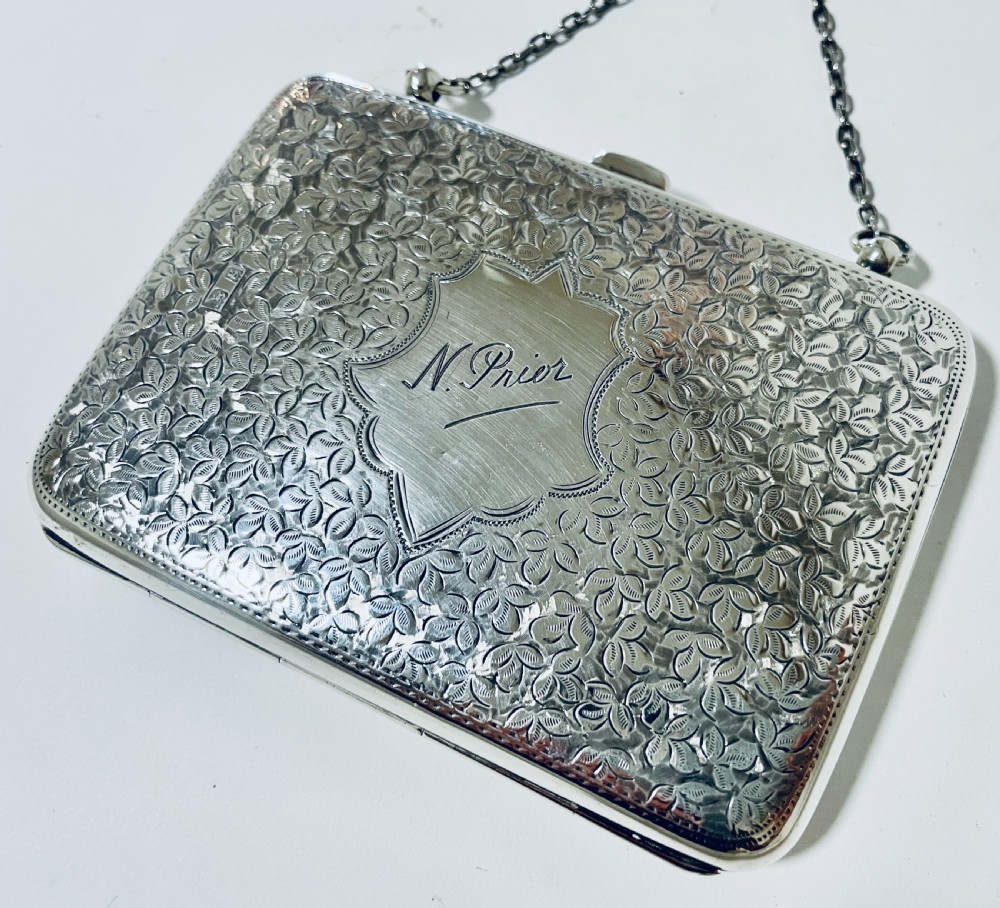 Antique Silver Calling Card Chatelaine View III