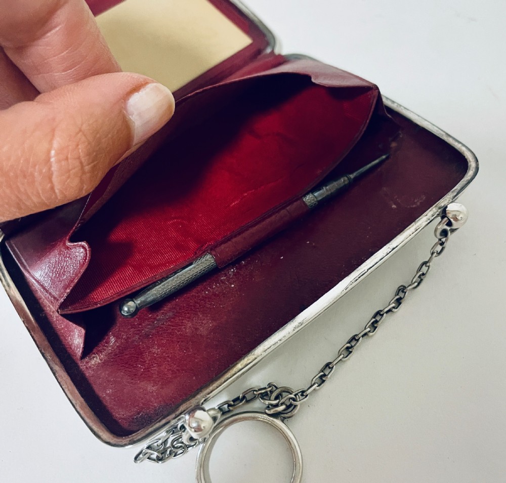 Antique Silver Calling Card Chatelaine View XIX