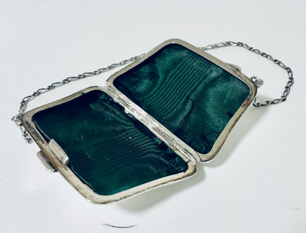 Antique Silver Coin Purse Chatelaine View X