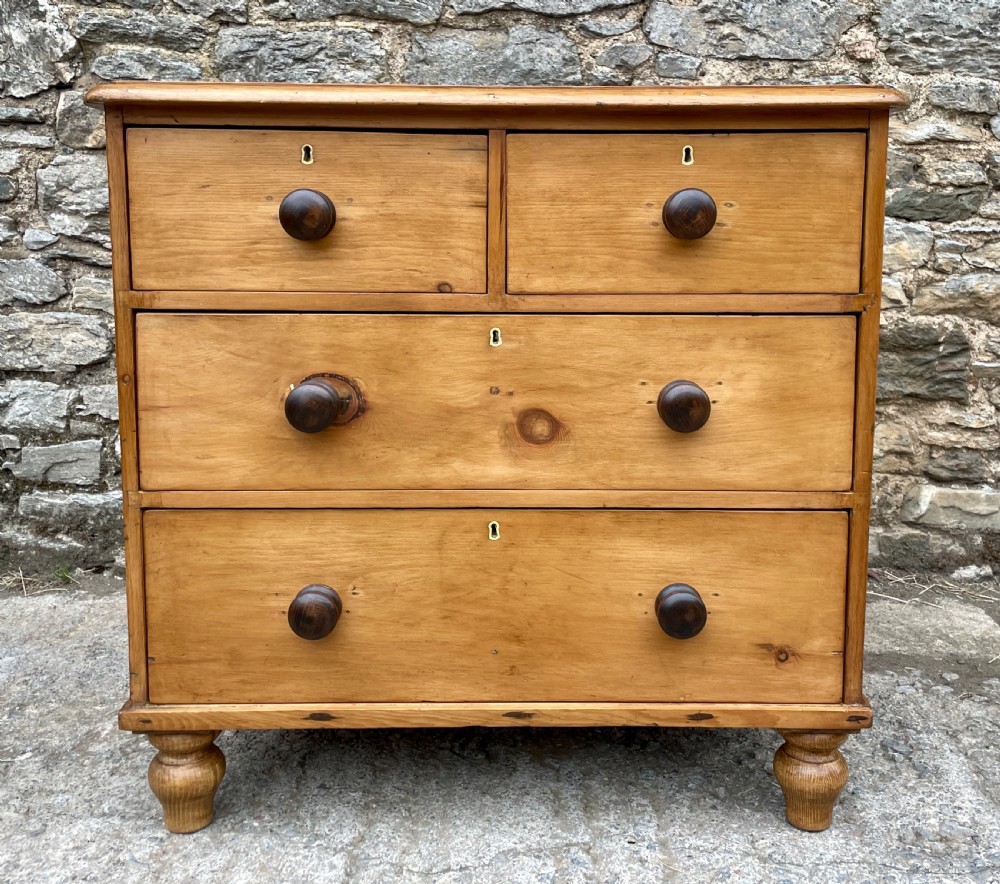 Small Antique Stripped Pine Chest of Drawers View XI