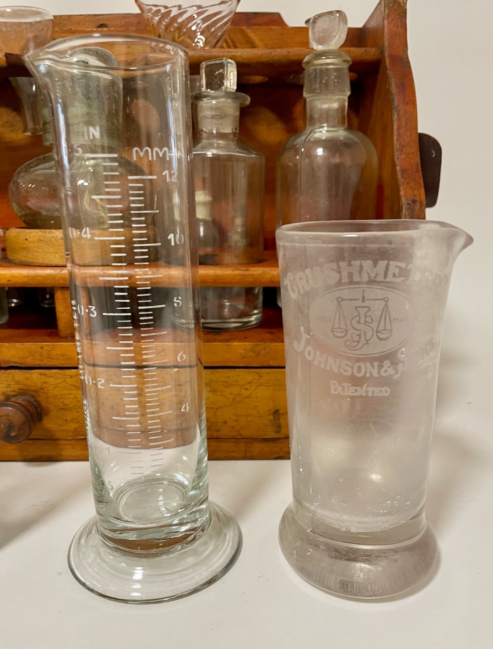 Antique Pine Apothecary Laboratory Stand View V