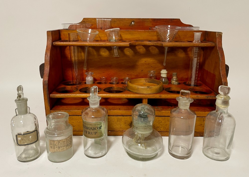 Antique Pine Apothecary Laboratory Stand View VI