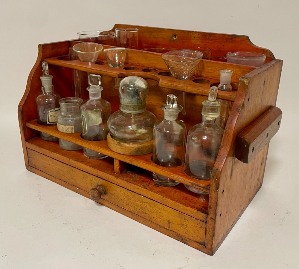 Antique Pine Apothecary Laboratory Stand View XI