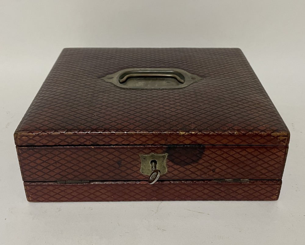 Antique Leather Writing Box