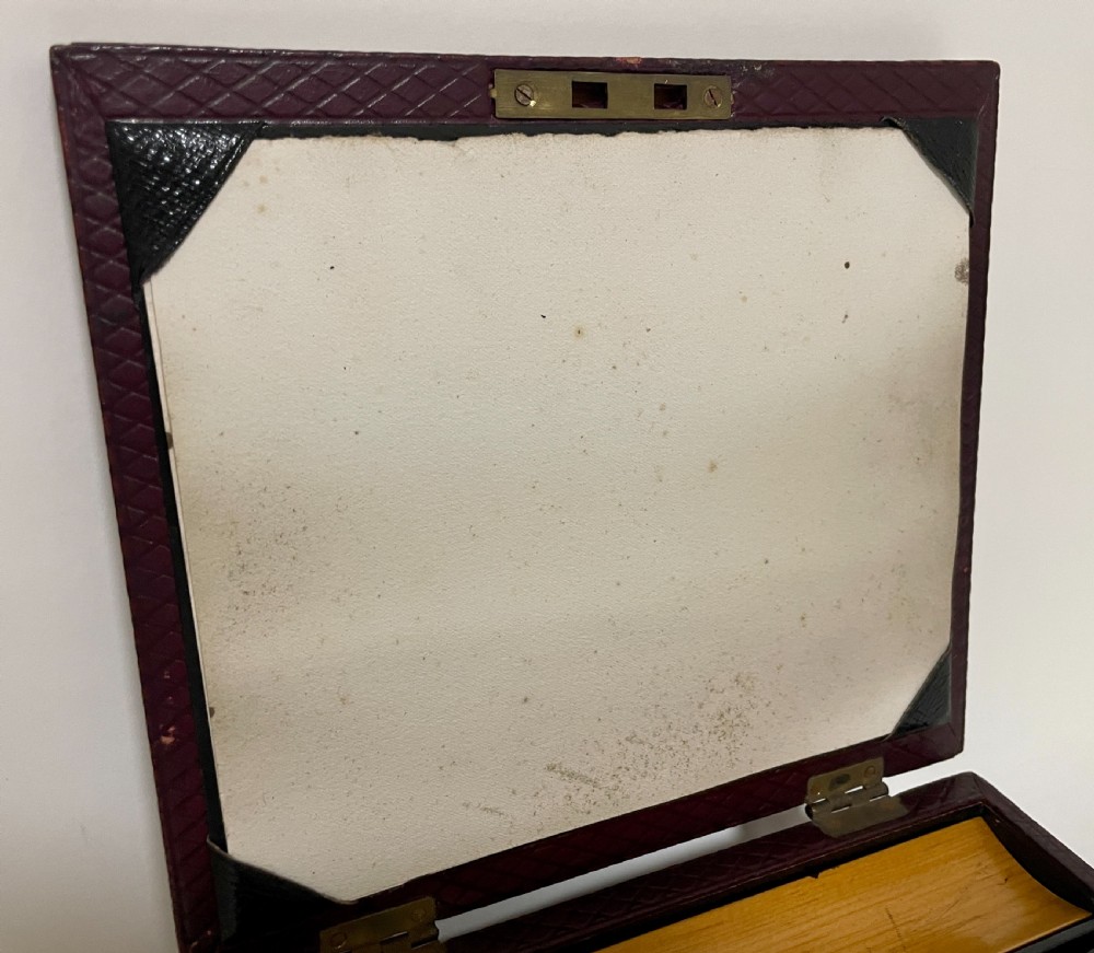 Antique Leather Writing Box View V