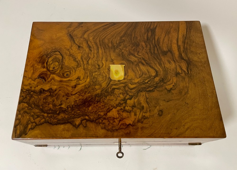 Victorian Burr Walnut Writing Slope View IX
