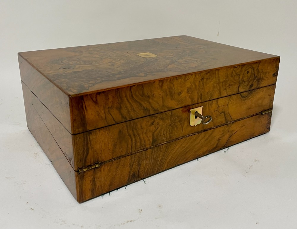 Victorian Burr Walnut Writing Slope View X