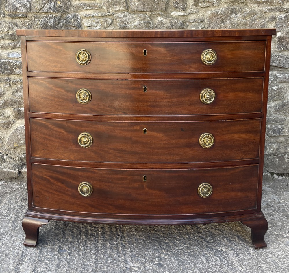Georgian Mahogany Bow Front Chest of Drawers View X