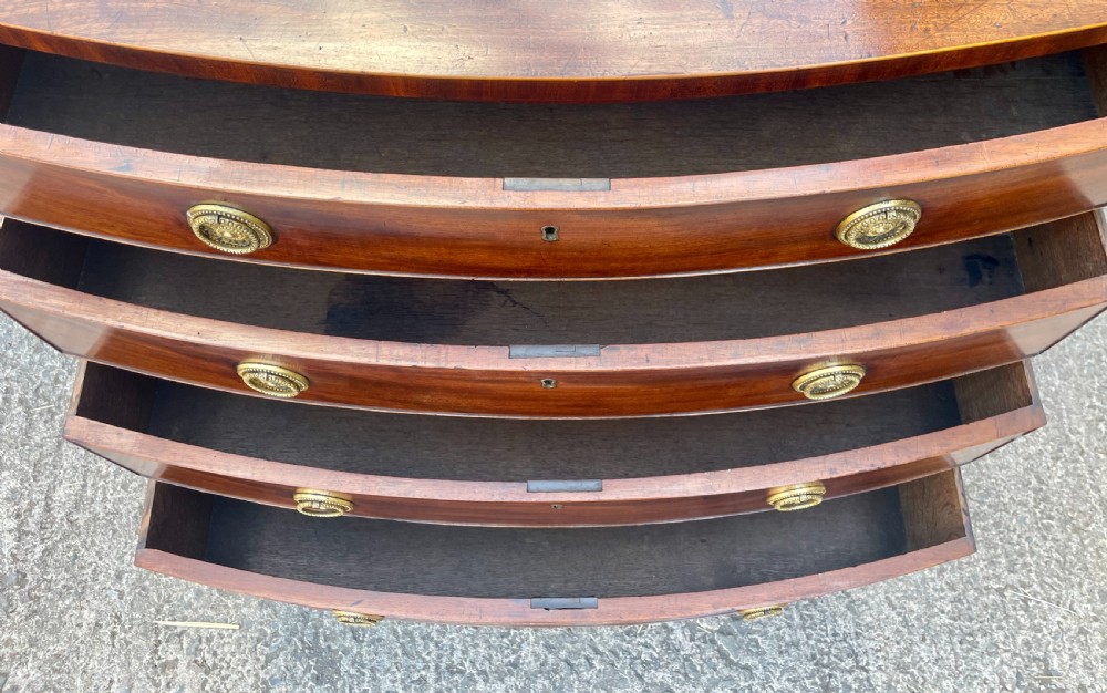 Georgian Mahogany Bow Front Chest of Drawers View XVII