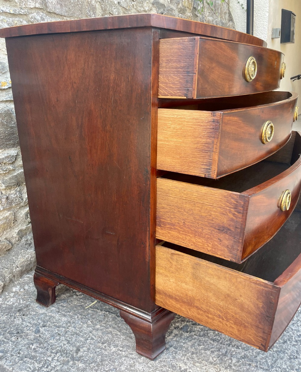 Georgian Mahogany Bow Front Chest of Drawers View XVIII