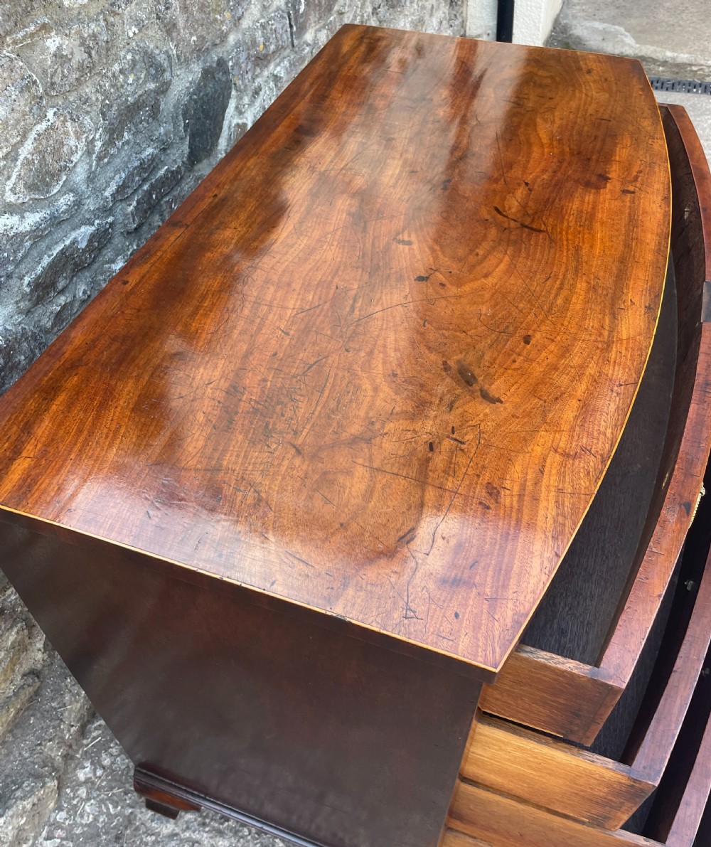 Georgian Mahogany Bow Front Chest of Drawers View XIX