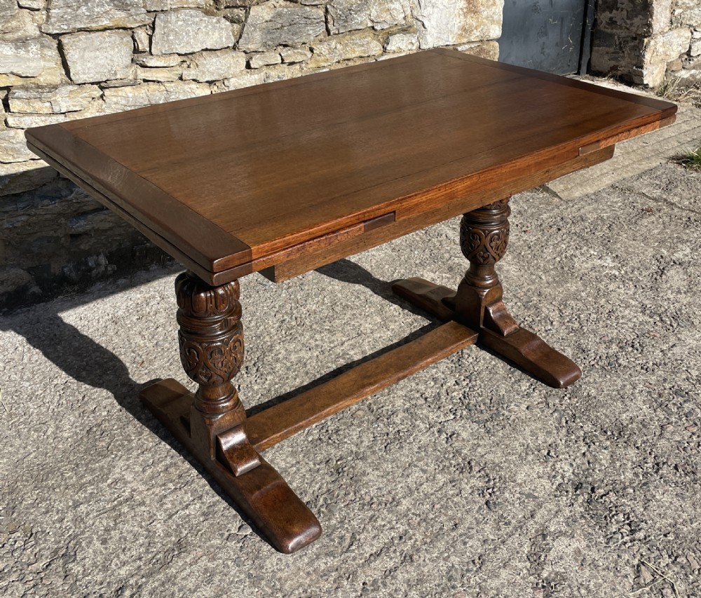 Antique Oak Draw Leaf Dining Table