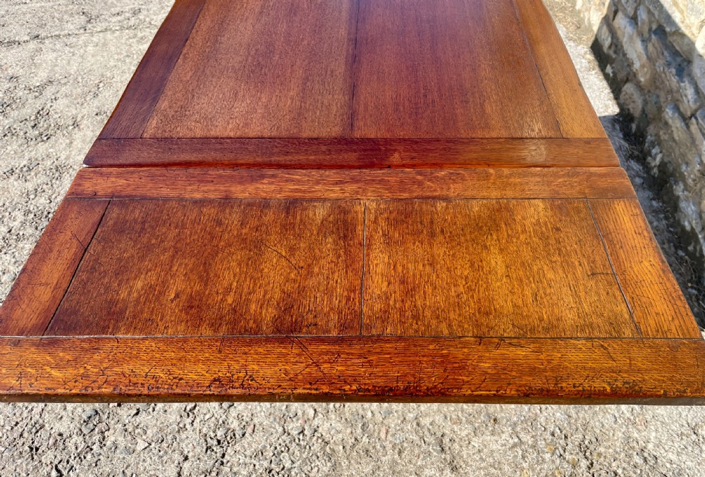 Antique Oak Draw Leaf Dining Table View IV