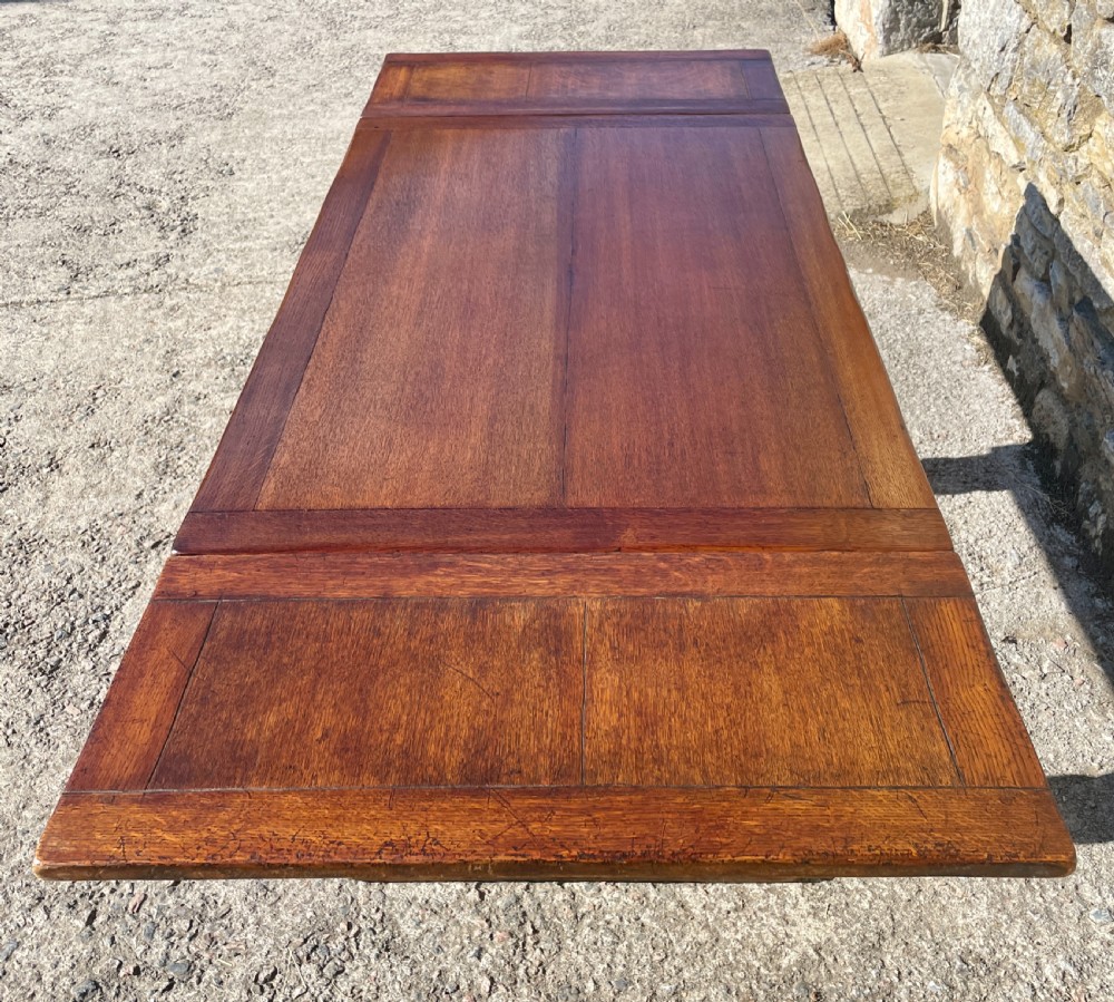 Antique Oak Draw Leaf Dining Table View VI