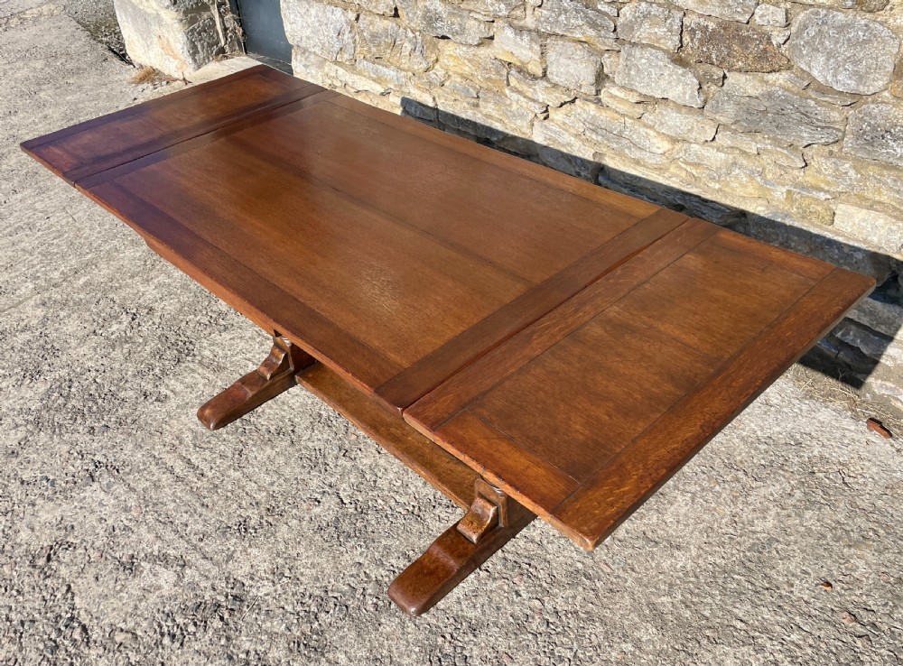 Antique Oak Draw Leaf Dining Table View VII