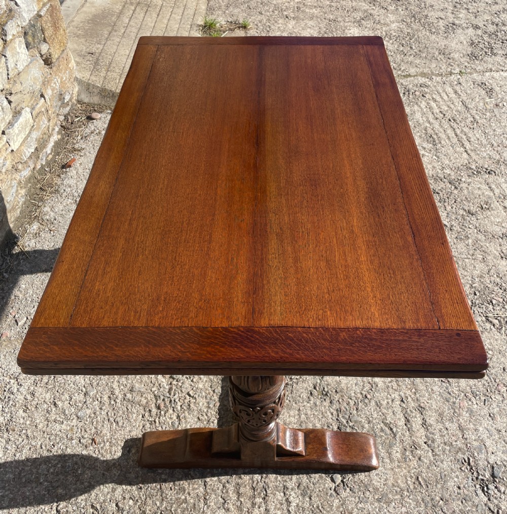 Antique Oak Draw Leaf Dining Table View VIII