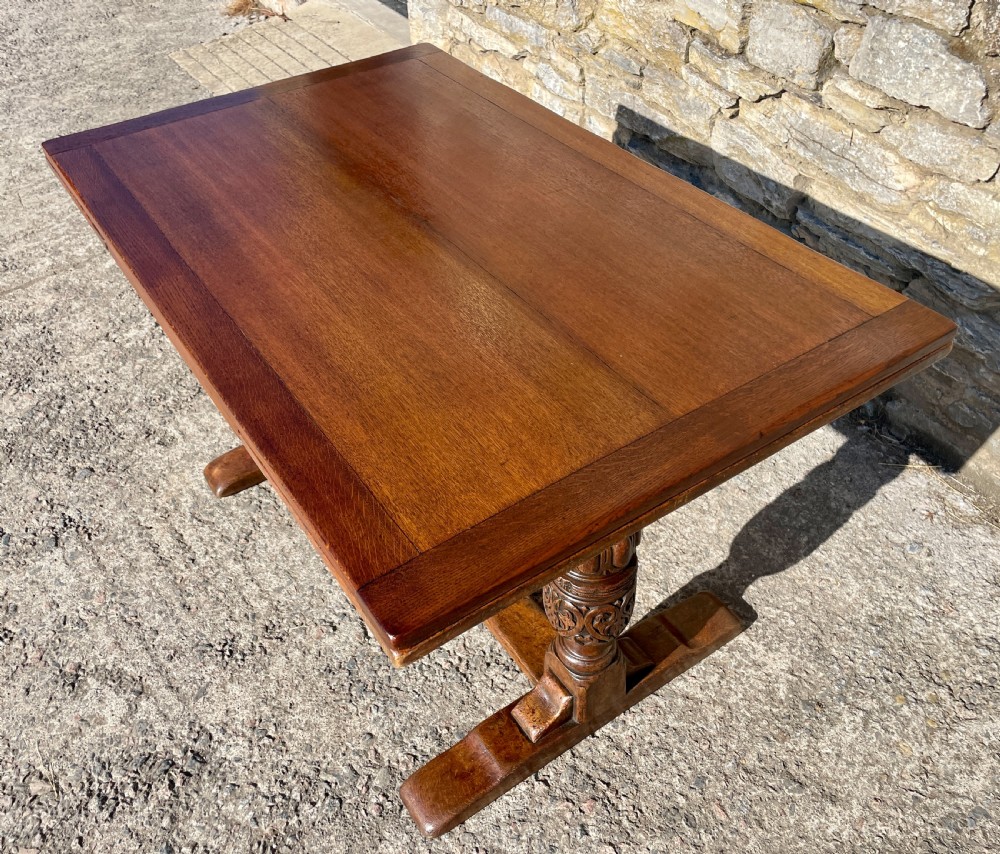 Antique Oak Draw Leaf Dining Table View XI
