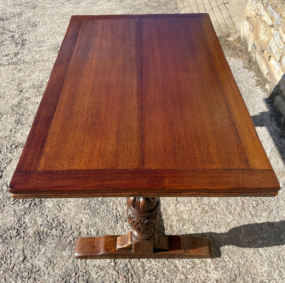 Antique Oak Draw Leaf Dining Table View XII