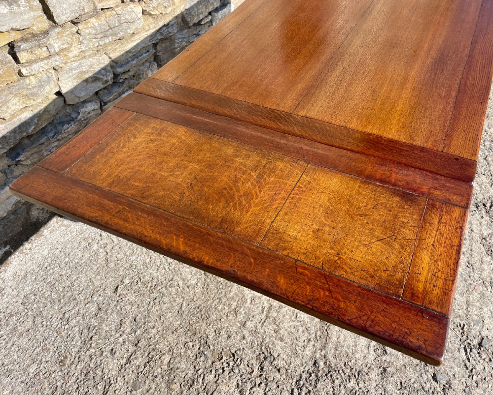 Antique Oak Draw Leaf Dining Table View XVII