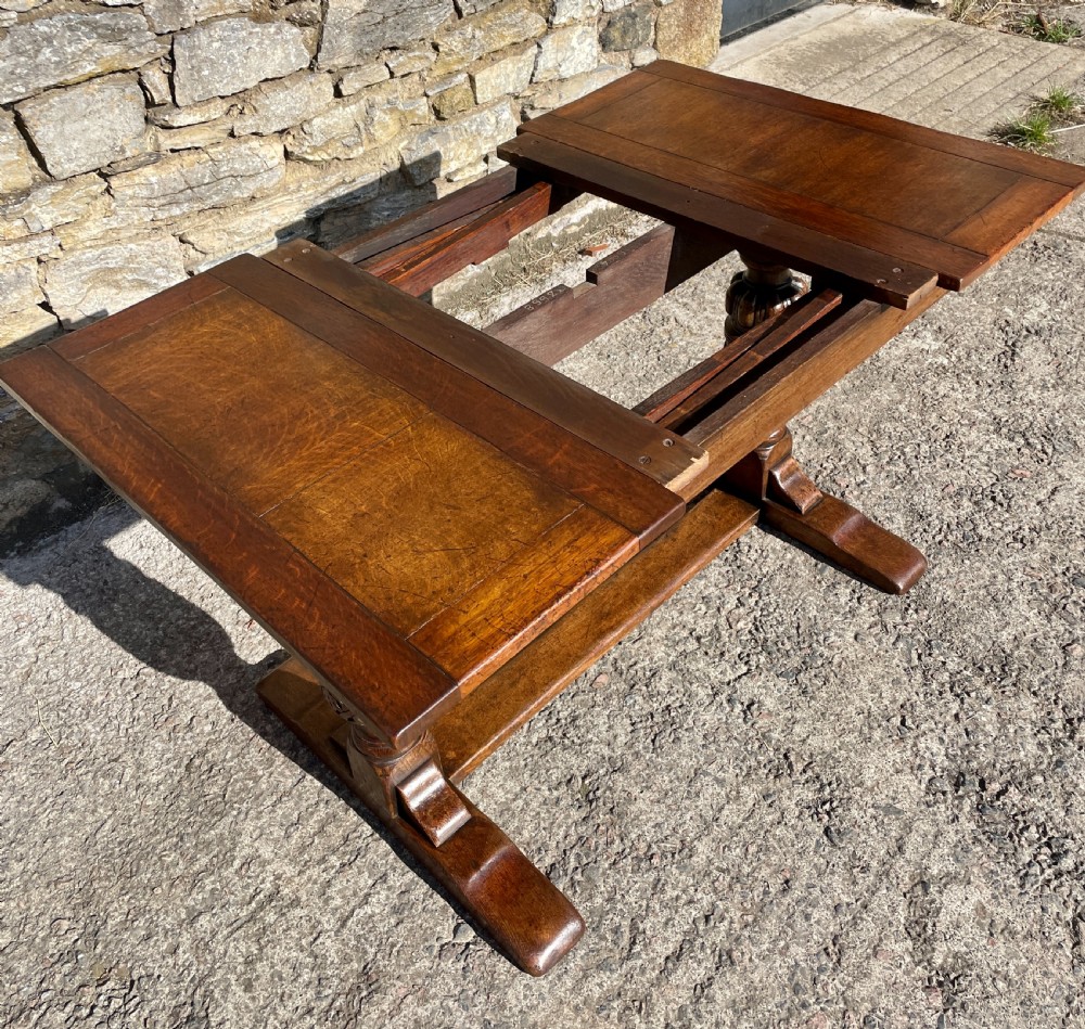 Antique Oak Draw Leaf Dining Table View XXI