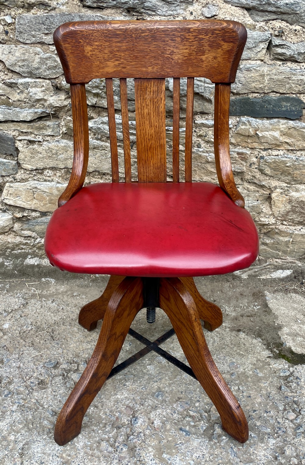 Antique Oak Swivel Desk Chair