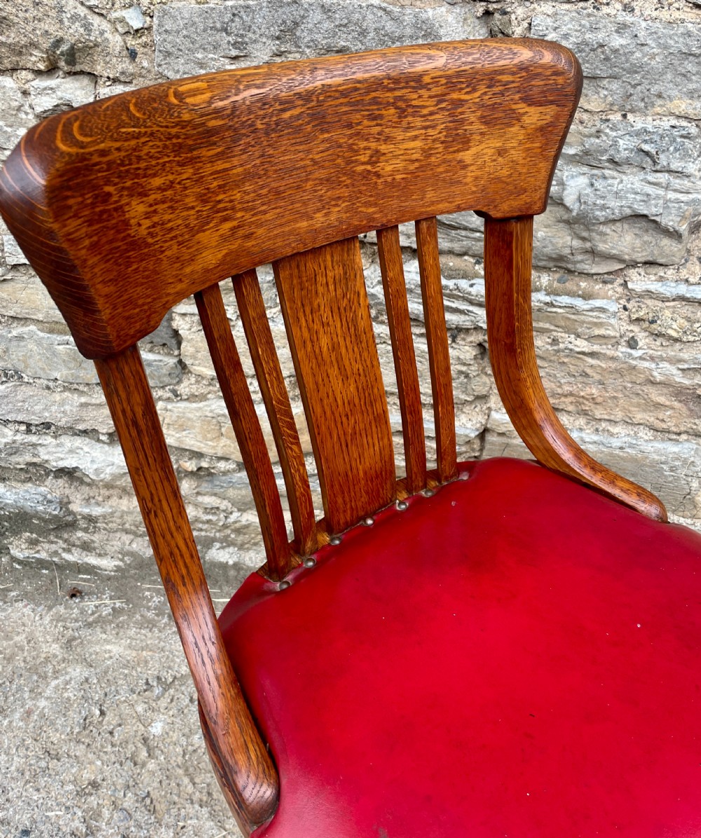 Antique Oak Swivel Desk Chair View X