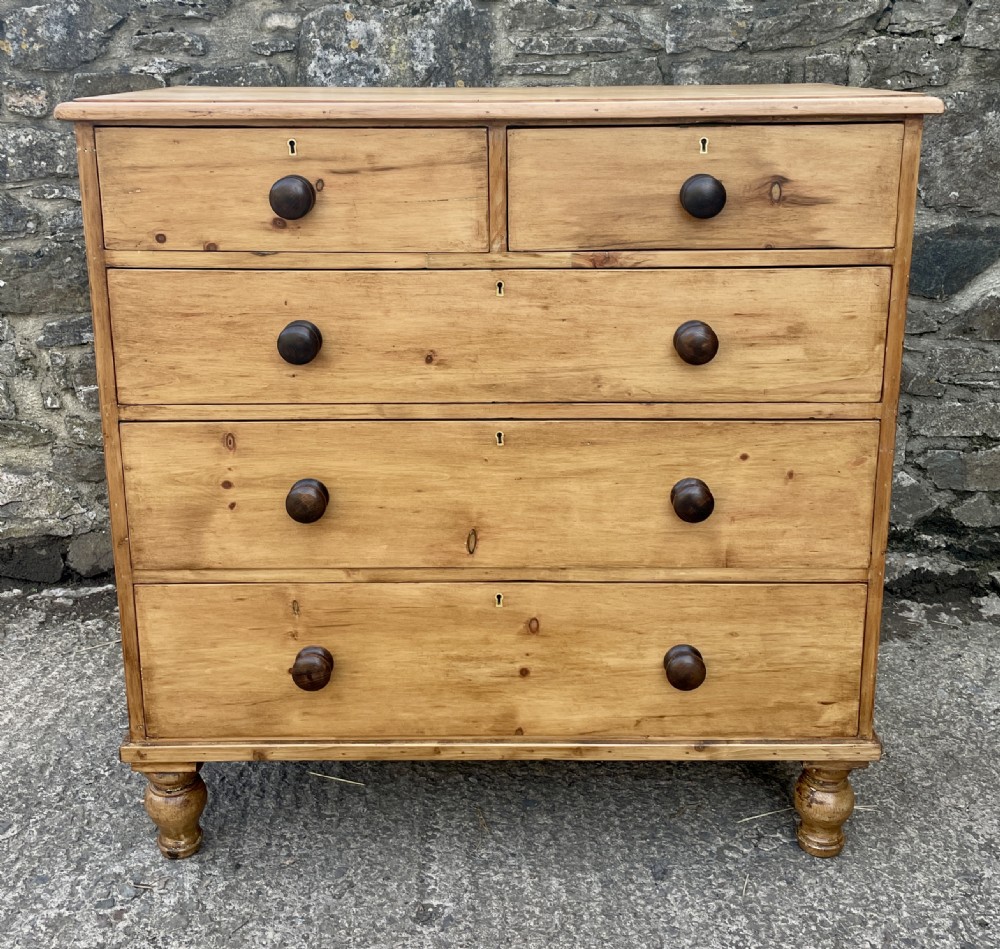 Antique Stripped Pine Chest of Drawers