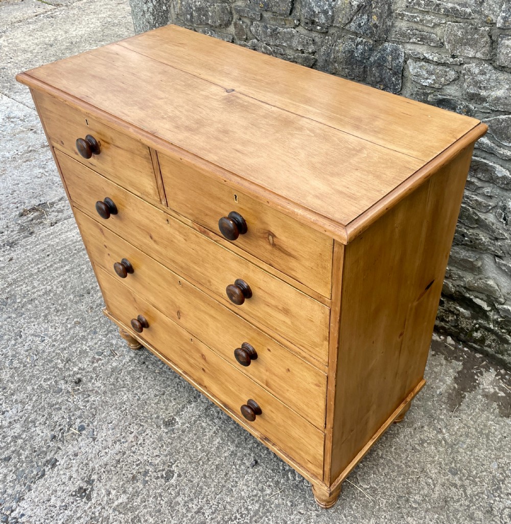 Antique Stripped Pine Chest of Drawers View IX