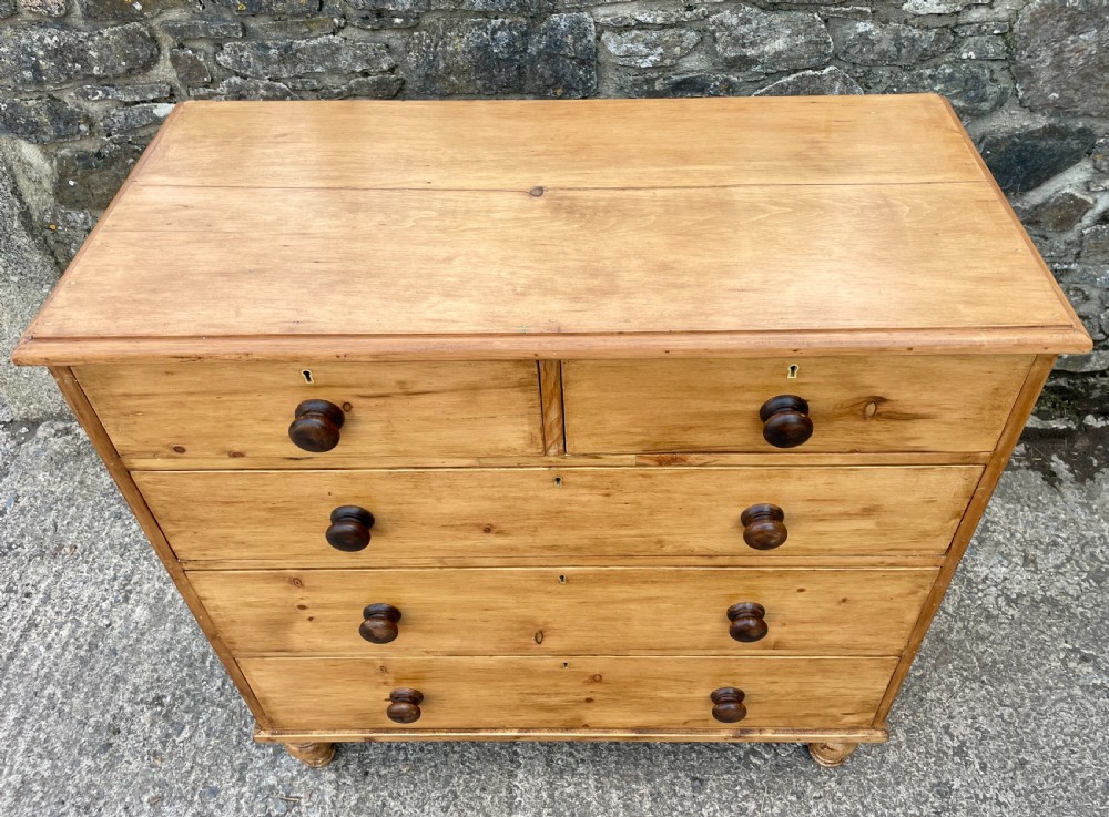 Antique Stripped Pine Chest of Drawers View X