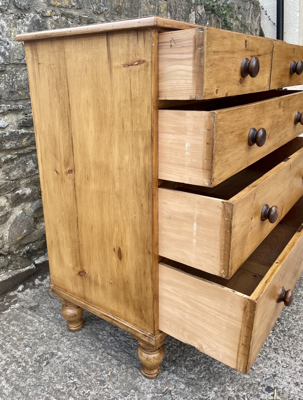 Antique Stripped Pine Chest of Drawers View XII