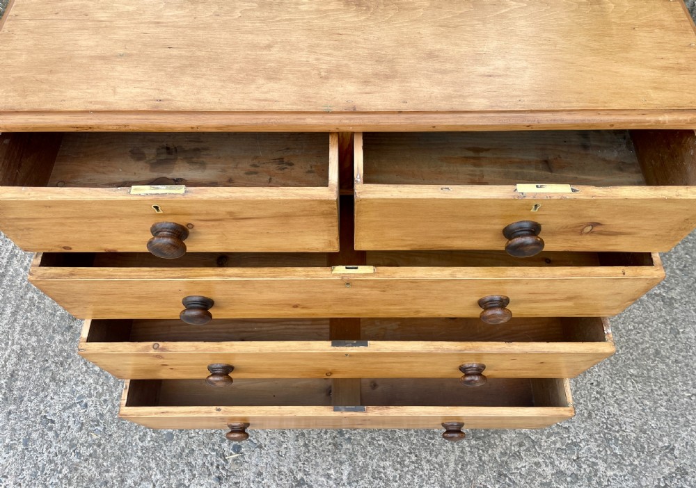 Antique Stripped Pine Chest of Drawers View XV