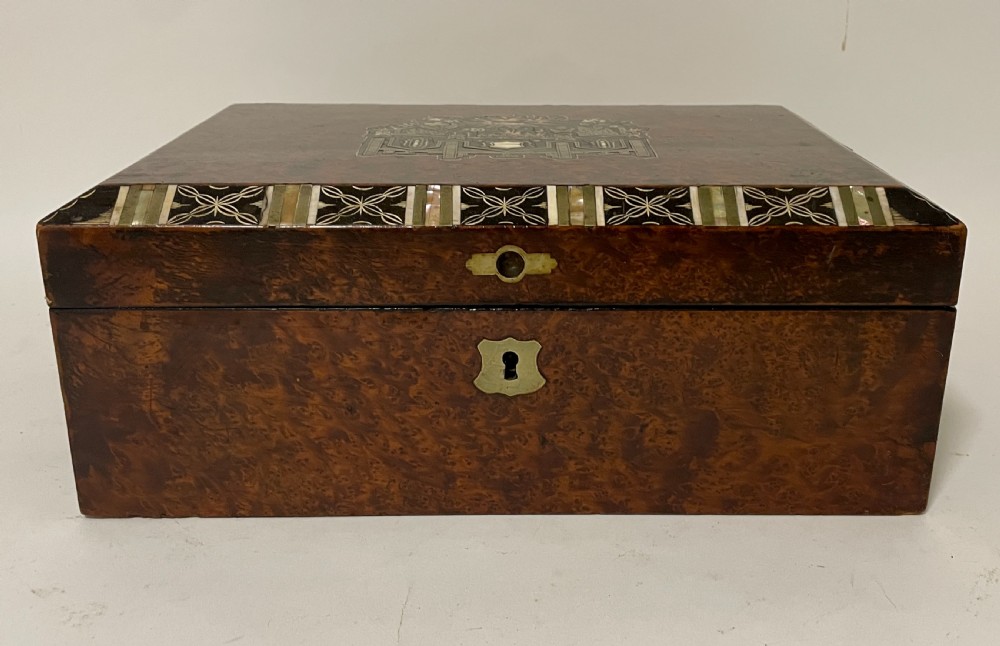 Antique Inlaid Writing Slope View II