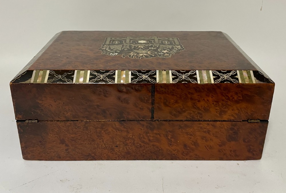 Antique Inlaid Writing Slope View V