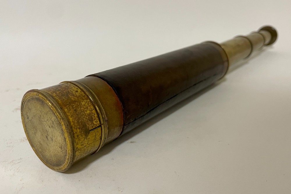 Antique Three Draw Leather Telescope View III