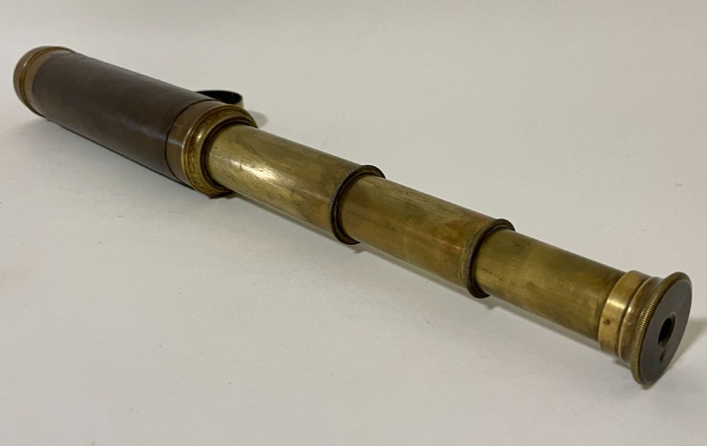 Antique Three Draw Leather Telescope View IV