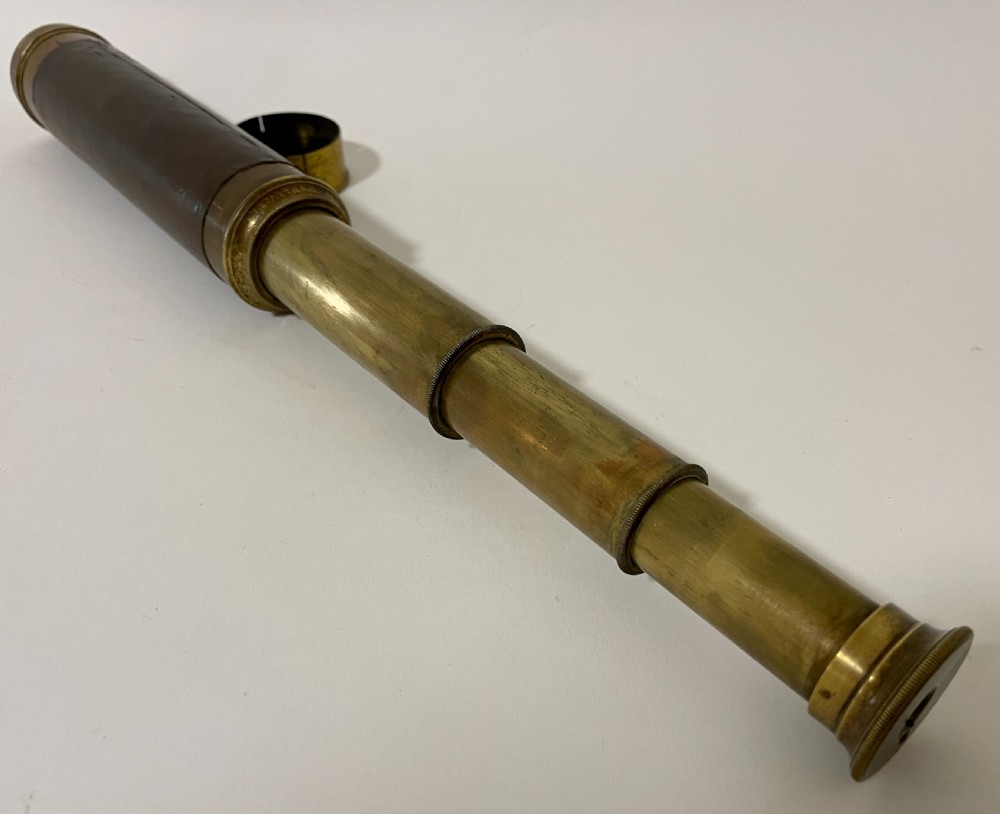 Antique Three Draw Leather Telescope View V