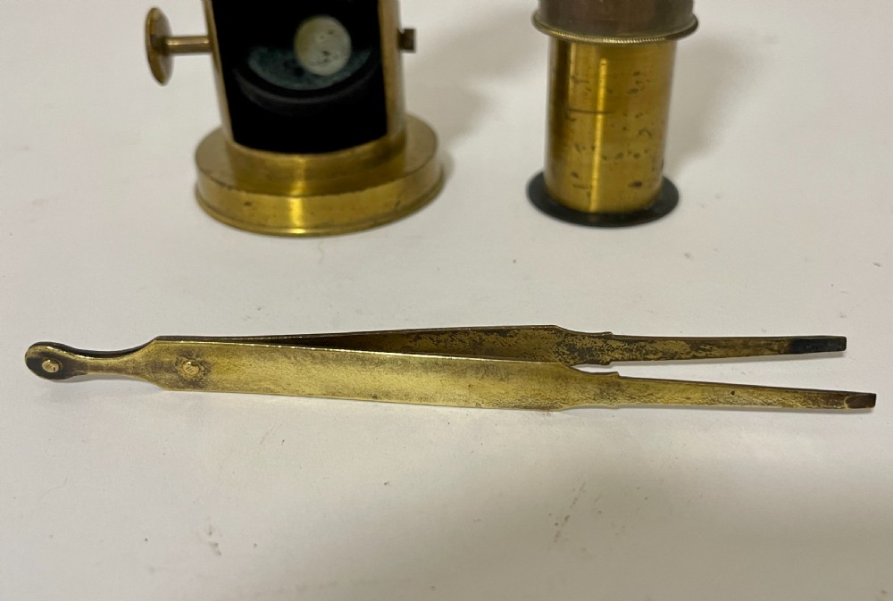 Antique Brass Field Microscope View X